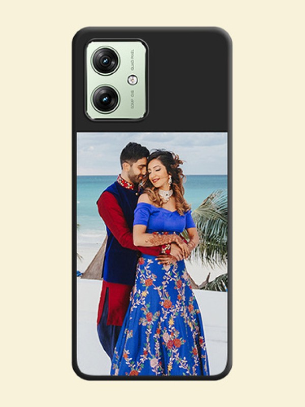Image Upload With Space Black Color On Custom Soft Matte Mobile Back Cover - Motorola G54 5G