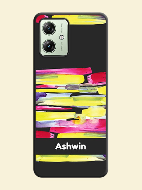 Brush Coloured on Space Black Personalized Soft Matte Phone Covers - Motorola G64 5G