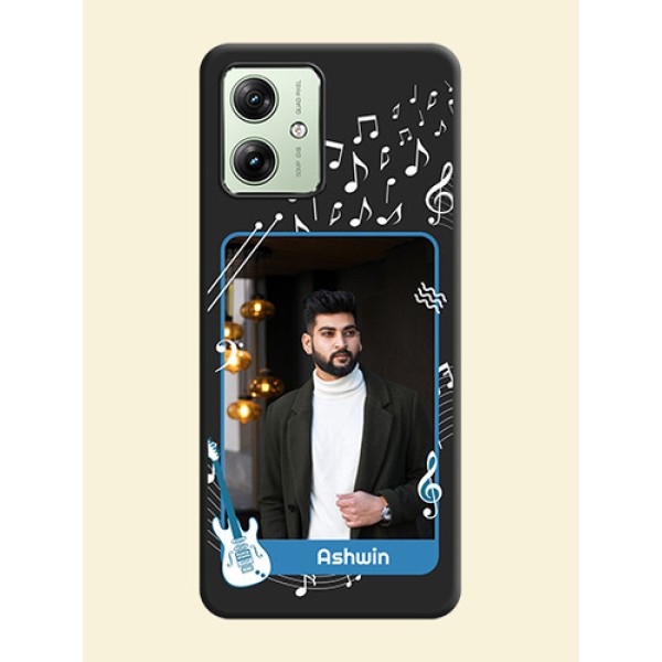 Musical Theme Design with Text - Photo on Space Black Soft Matte Mobile Case - Motorola G64 5G Musical Theme Design with Text - Photo on Space Black Soft Matte Mobile Case - Motorola G64 5G