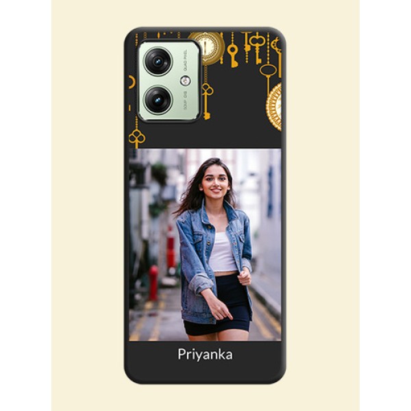 Decorative Design with Text on Space Black Custom Soft Matte Back Cover - Motorola G64 5G Decorative Design with Text on Space Black Custom Soft Matte Back Cover - Motorola G64 5G