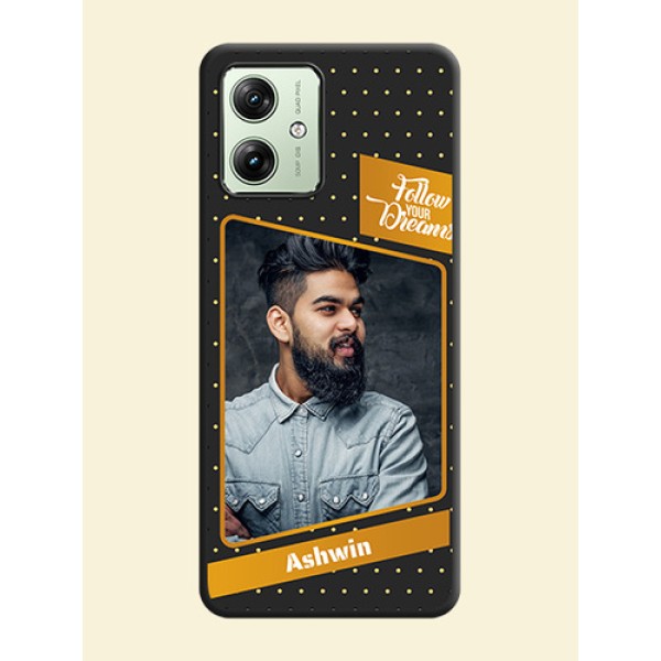 Follow Your Dreams with White Dots on Space Black Custom Soft Matte Phone Cases - Motorola G64 5G Follow Your Dreams with White Dots on Space Black Custom Soft Matte Phone Cases - Motorola G64 5G
