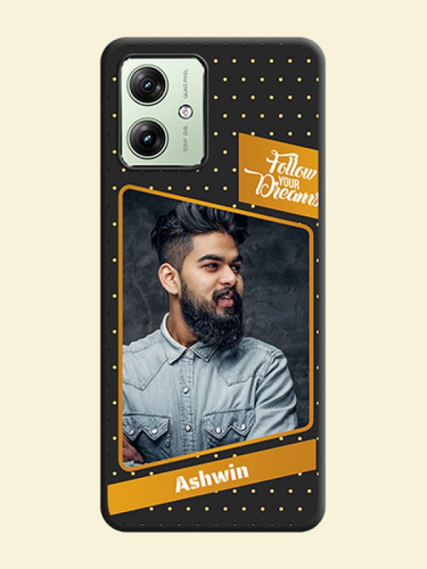 Follow Your Dreams with White Dots on Space Black Custom Soft Matte Phone Cases - Motorola G64 5G