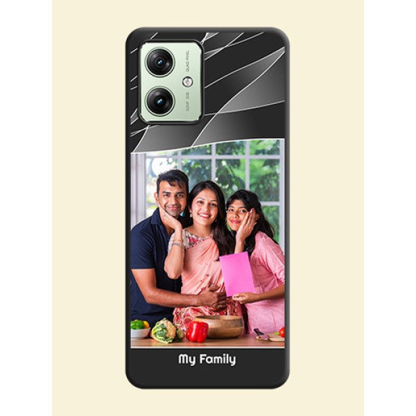 Mixed Wave Lines - Photo on Space Black Soft Matte Mobile Cover - Motorola G64 5G Mixed Wave Lines - Photo on Space Black Soft Matte Mobile Cover - Motorola G64 5G