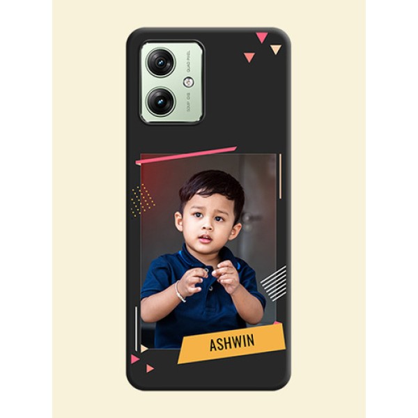 Photo Frame with Triangle Small Dots - Photo on Space Black Soft Matte Back Cover - Motorola G64 5G Photo Frame with Triangle Small Dots - Photo on Space Black Soft Matte Back Cover - Motorola G64 5G