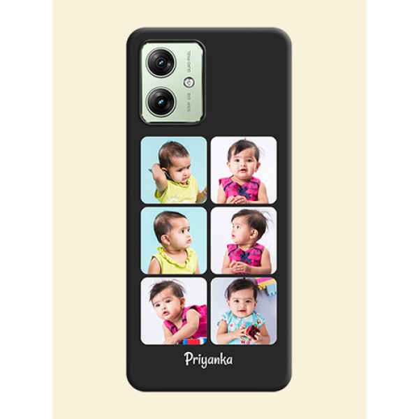 Floral Art with 6 Image Holder - Photo on Space Black Soft Matte Mobile Case - Motorola G64 5G Floral Art with 6 Image Holder - Photo on Space Black Soft Matte Mobile Case - Motorola G64 5G