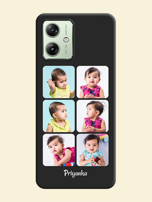 Floral Art with 6 Image Holder - Photo on Space Black Soft Matte Mobile Case - Motorola G64 5G