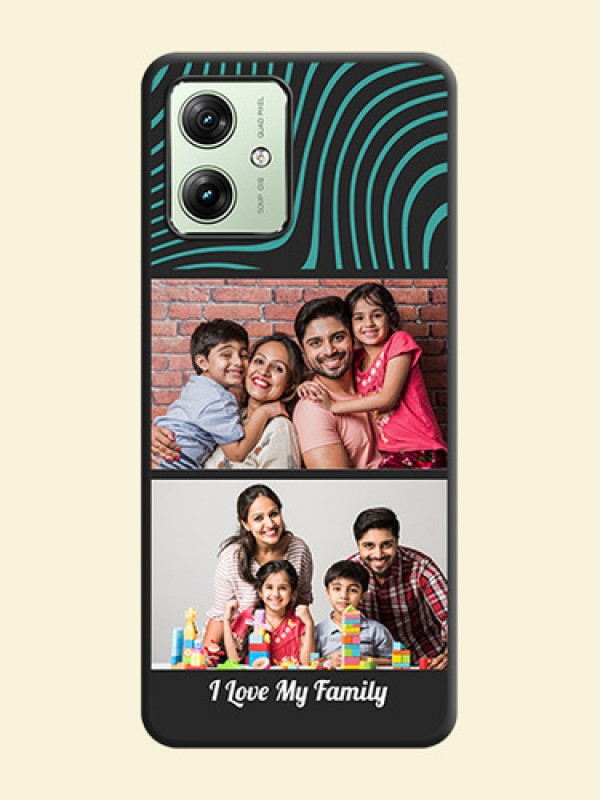 Wave Pattern with 2 Image Holder on Space Black Personalized Soft Matte Phone Covers - Motorola G64 5G