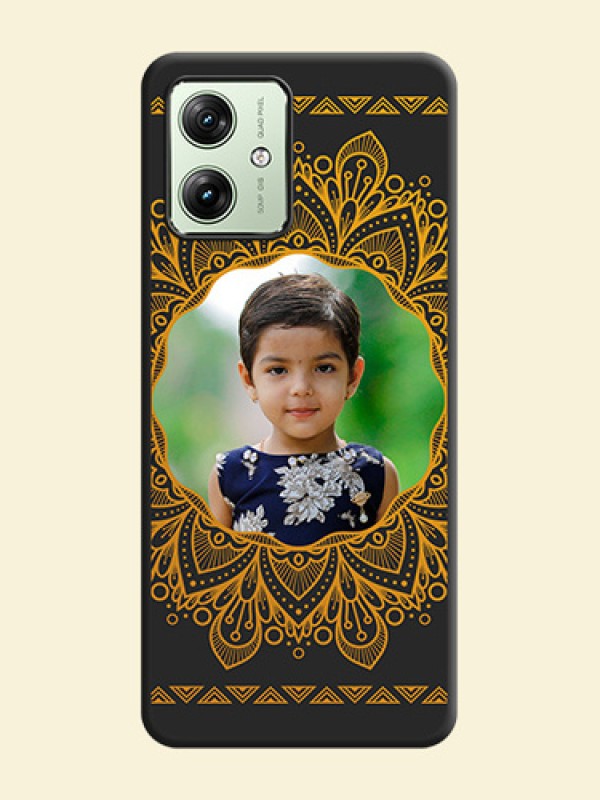 Round Image with Floral Design - Photo on Space Black Soft Matte Mobile Cover - Motorola G64 5G