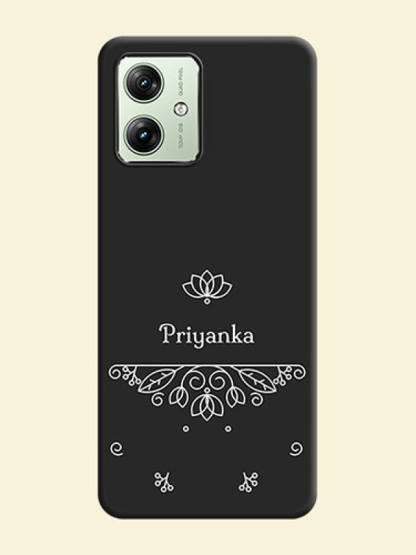 Lotus Garden Custom Text On Space Black Personalized Soft Matte Phone Covers - Motorola G64 5G