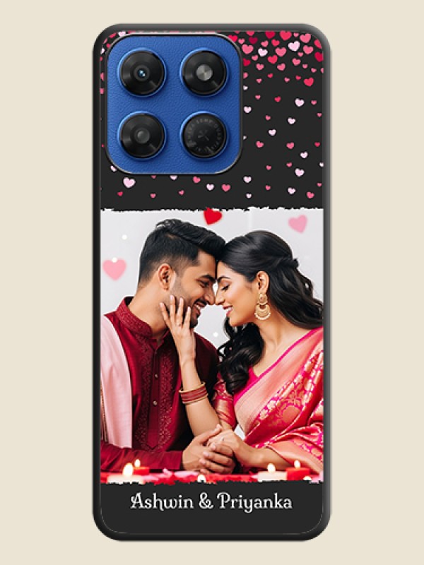 Fall in Love with Your Partner on Photo On Space Black Custom Soft Matte Mobile Back Cover - Motorola G77 Power 5G
