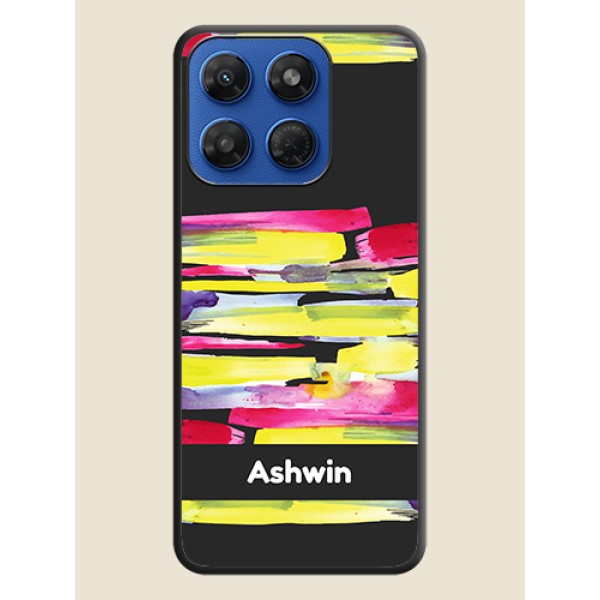 Brush Coloured On Space Black Custom Soft Matte Mobile Back Cover - Motorola G77 Power 5G Brush Coloured On Space Black Custom Soft Matte Mobile Back Cover - Motorola G77 Power 5G