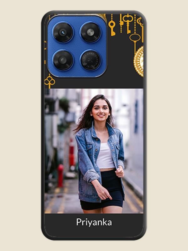 Decorative Design with Text On Space Black Custom Soft Matte Mobile Back Cover - Motorola G77 Power 5G