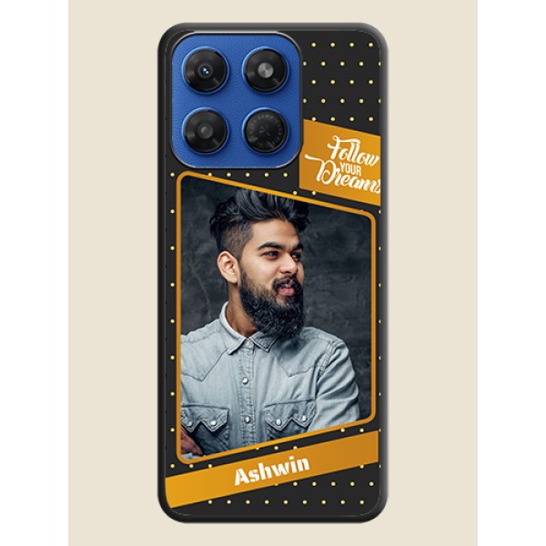 Follow Your Dreams with White Dots On Space Black Custom Soft Matte Mobile Back Cover - Motorola G77 Power 5G