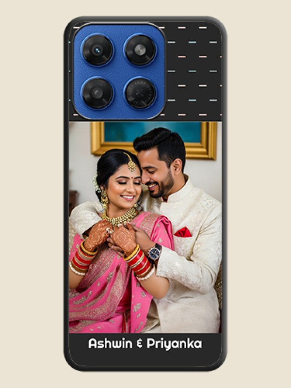 Line Pattern Design with Text On Space Black Custom Soft Matte Mobile Back Cover - Motorola G77 Power 5G
