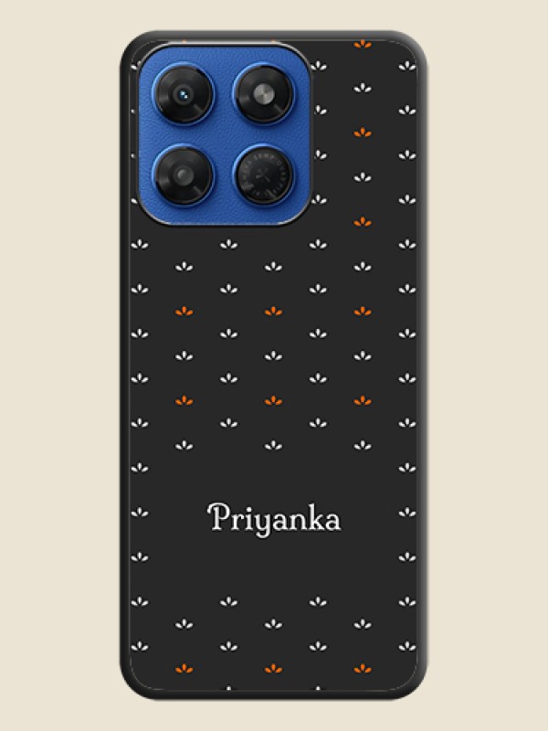 Simple Pattern With Custom Text On Space Black Custom Soft Matte Mobile Back Cover - Motorola G77 Power 5G