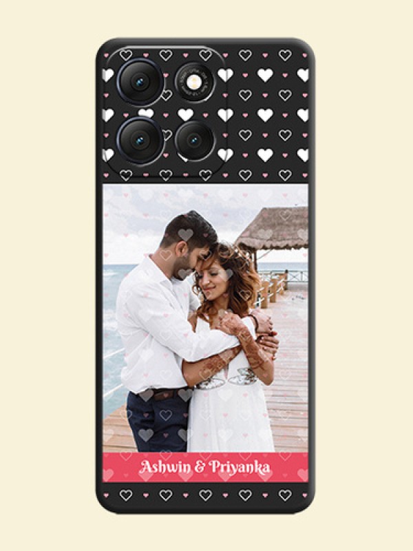 White Color Love Symbols with Text Design on Photo On Space Black Custom Soft Matte Mobile Back Cover - Motorola G86 Power 5G