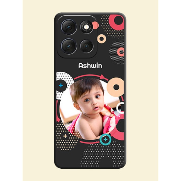Multicoloured Round Image On Space Black Custom Soft Matte Mobile Back Cover - Motorola G86 Power 5G Multicoloured Round Image On Space Black Custom Soft Matte Mobile Back Cover - Motorola G86 Power 5G