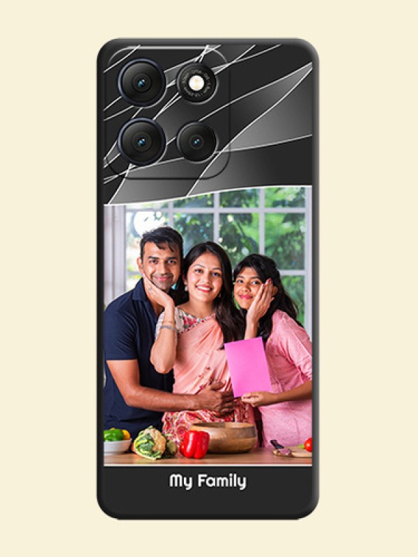 Mixed Wave Lines on Photo On Space Black Custom Soft Matte Mobile Back Cover - Motorola G86 Power 5G