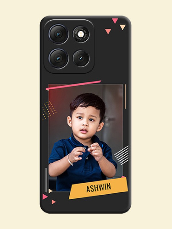 Photo Frame with Triangle Small Dots on Photo On Space Black Custom Soft Matte Mobile Back Cover - Motorola G86 Power 5G