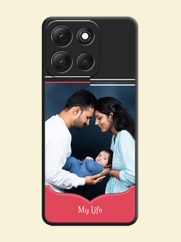 Classic Plain Design with Name On Space Black Custom Soft Matte Mobile Back Cover - Motorola G86 Power 5G