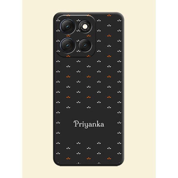 Simple Pattern With Custom Text On Space Black Custom Soft Matte Mobile Back Cover - Motorola G86 Power 5G Simple Pattern With Custom Text On Space Black Custom Soft Matte Mobile Back Cover - Motorola G86 Power 5G
