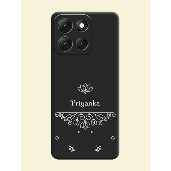 Lotus Garden Custom Text On Space Black Custom Soft Matte Mobile Back Cover - Motorola G86 Power 5G Lotus Garden Custom Text On Space Black Custom Soft Matte Mobile Back Cover - Motorola G86 Power 5G