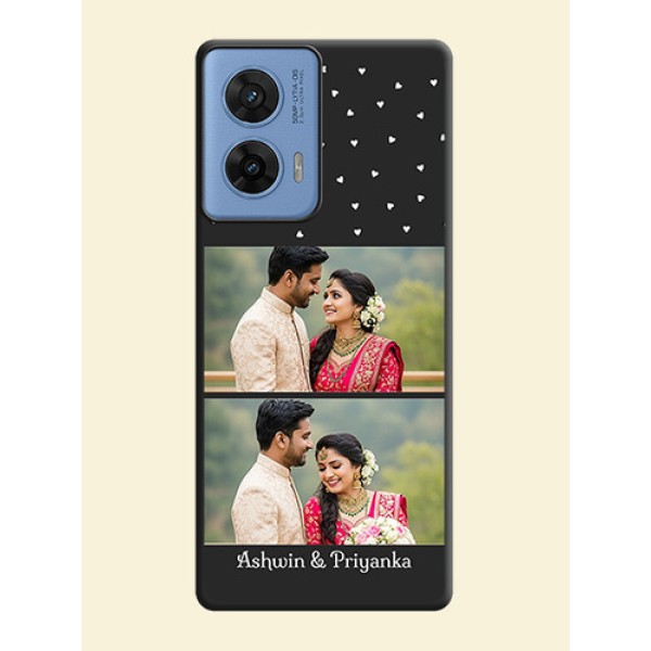 Miniature Love Symbols with Name On Space Black Custom Soft Matte Mobile Back Cover - Motorola G96 5G Miniature Love Symbols with Name On Space Black Custom Soft Matte Mobile Back Cover - Motorola G96 5G