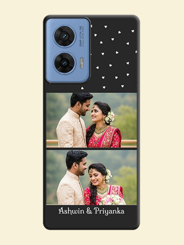 Miniature Love Symbols with Name On Space Black Custom Soft Matte Mobile Back Cover - Motorola G96 5G