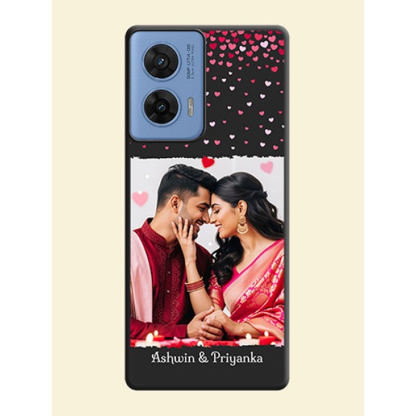 Fall in Love with Your Partner on Photo On Space Black Custom Soft Matte Mobile Back Cover - Motorola G96 5G Fall in Love with Your Partner on Photo On Space Black Custom Soft Matte Mobile Back Cover - Motorola G96 5G