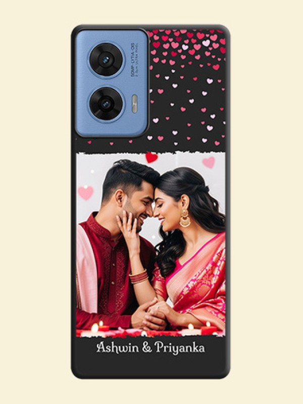 Fall in Love with Your Partner on Photo On Space Black Custom Soft Matte Mobile Back Cover - Motorola G96 5G