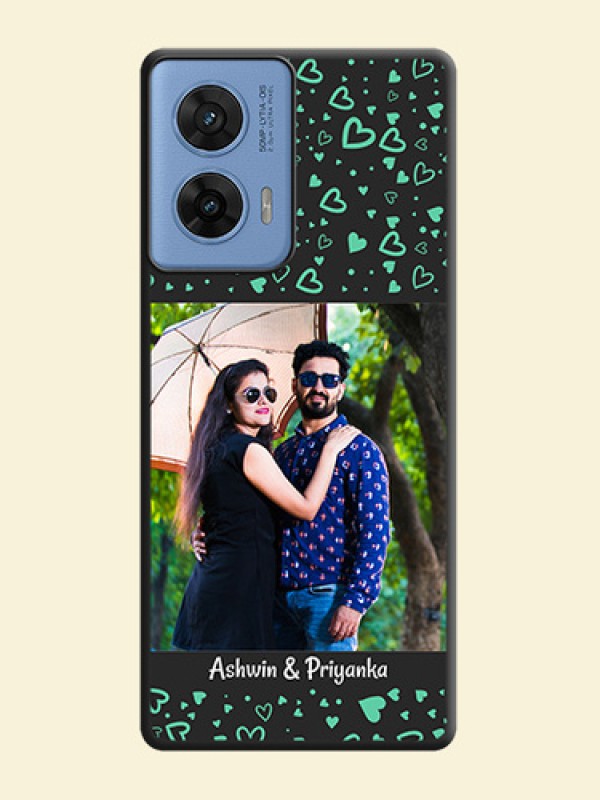 Sea Green Indefinite Love Pattern on Photo On Space Black Custom Soft Matte Mobile Back Cover - Motorola G96 5G