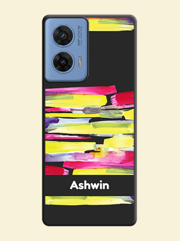 Brush Coloured On Space Black Custom Soft Matte Mobile Back Cover - Motorola G96 5G