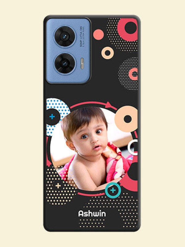 Multicoloured Round Image On Space Black Custom Soft Matte Mobile Back Cover - Motorola G96 5G