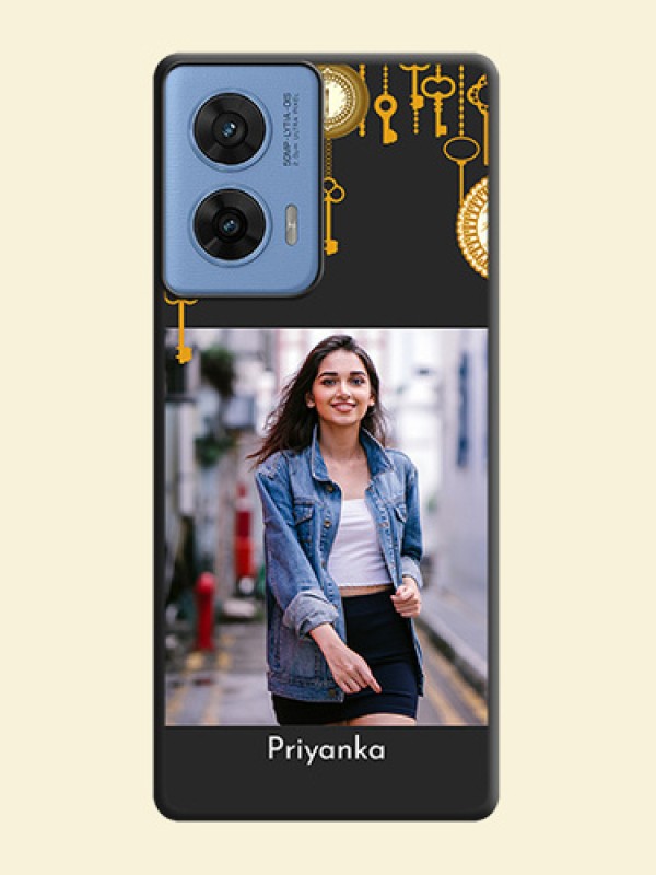 Decorative Design with Text On Space Black Custom Soft Matte Mobile Back Cover - Motorola G96 5G