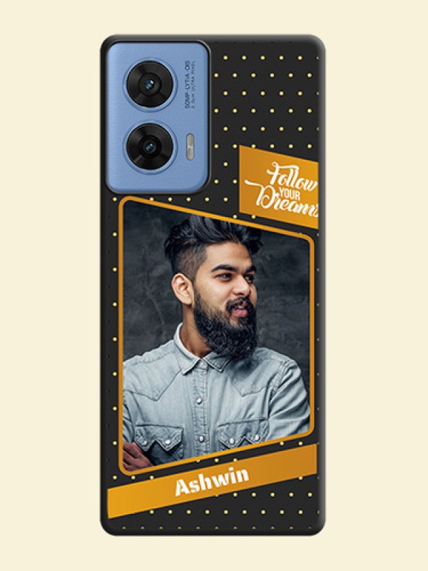 Follow Your Dreams with White Dots On Space Black Custom Soft Matte Mobile Back Cover - Motorola G96 5G