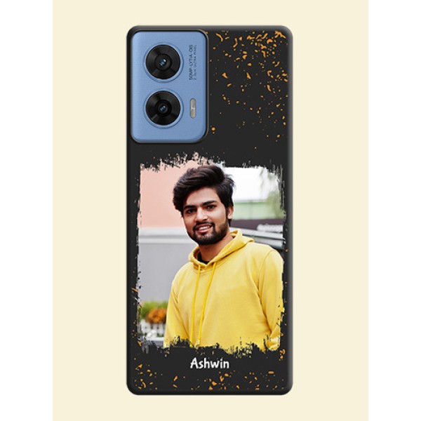Spray Free Design on Photo On Space Black Custom Soft Matte Mobile Back Cover - Motorola G96 5G