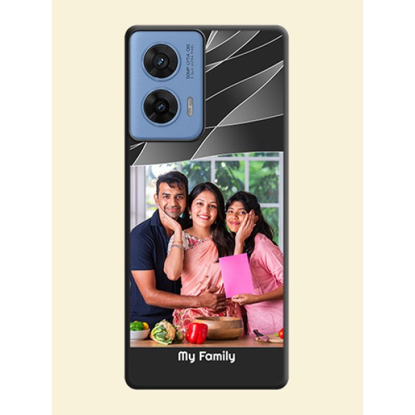 Mixed Wave Lines on Photo On Space Black Custom Soft Matte Mobile Back Cover - Motorola G96 5G
