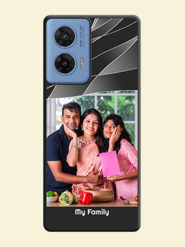 Mixed Wave Lines on Photo On Space Black Custom Soft Matte Mobile Back Cover - Motorola G96 5G