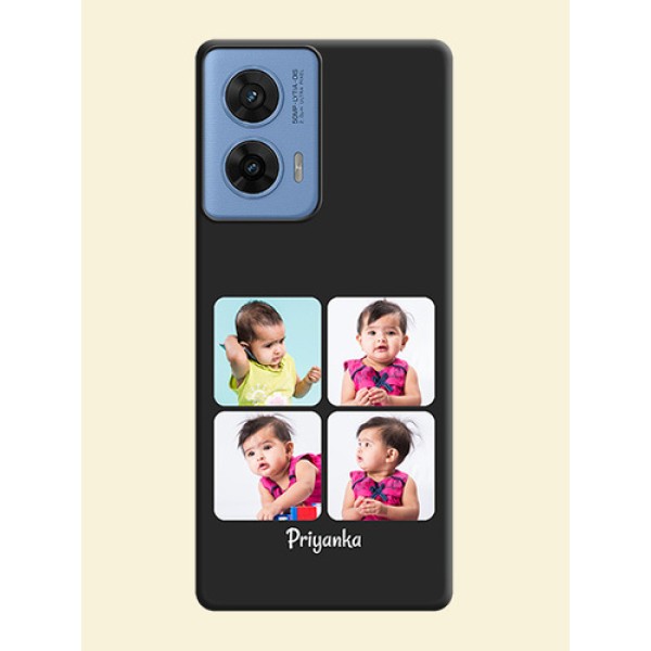 Floral Art with 6 Image Holder on Photo On Space Black Custom Soft Matte Mobile Back Cover - Motorola G96 5G Floral Art with 6 Image Holder on Photo On Space Black Custom Soft Matte Mobile Back Cover - Motorola G96 5G