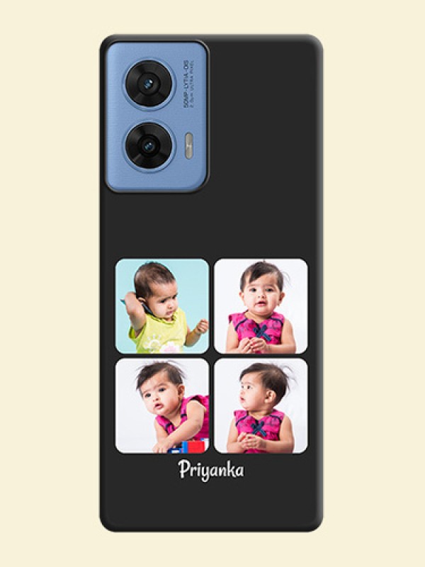 Floral Art with 6 Image Holder on Photo On Space Black Custom Soft Matte Mobile Back Cover - Motorola G96 5G