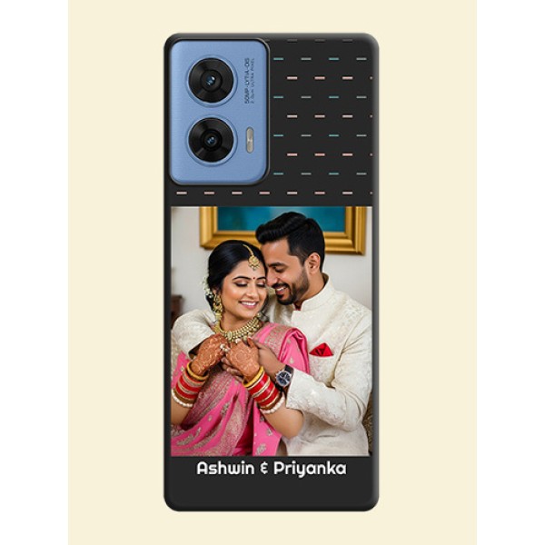 Line Pattern Design with Text On Space Black Custom Soft Matte Mobile Back Cover - Motorola G96 5G Line Pattern Design with Text On Space Black Custom Soft Matte Mobile Back Cover - Motorola G96 5G