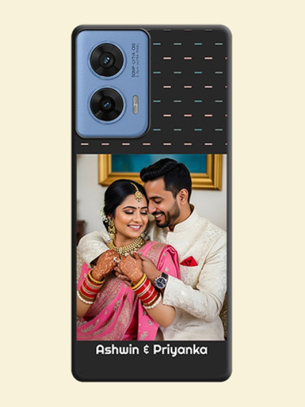 Line Pattern Design with Text On Space Black Custom Soft Matte Mobile Back Cover - Motorola G96 5G