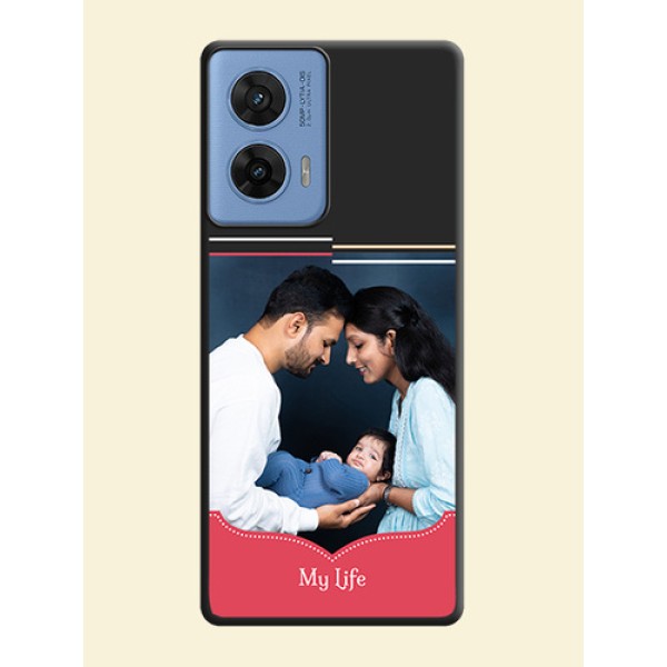 Classic Plain Design with Name On Space Black Custom Soft Matte Mobile Back Cover - Motorola G96 5G Classic Plain Design with Name On Space Black Custom Soft Matte Mobile Back Cover - Motorola G96 5G