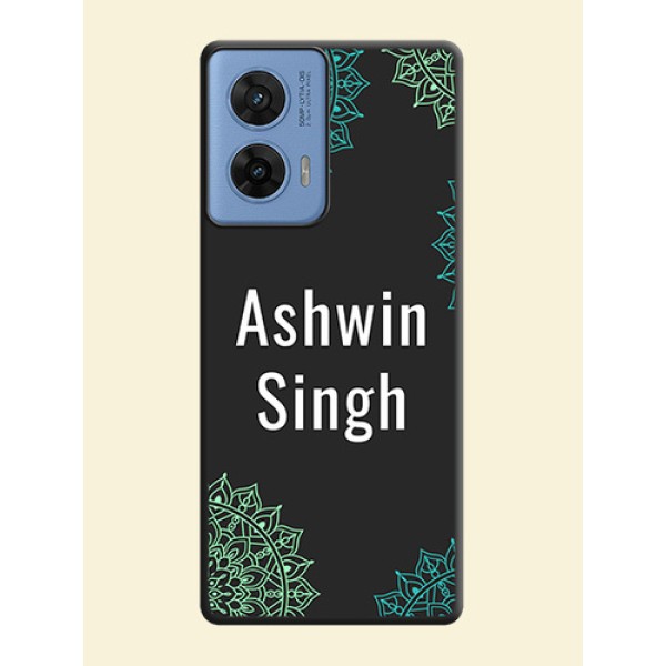 Your Name with Floral Design On Space Black Custom Soft Matte Mobile Back Cover - Motorola G96 5G Your Name with Floral Design On Space Black Custom Soft Matte Mobile Back Cover - Motorola G96 5G
