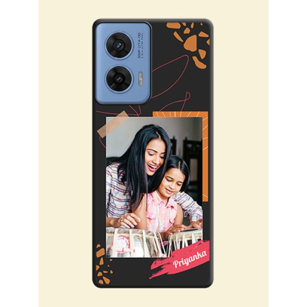 Orange Photo Frame On Space Black Custom Soft Matte Mobile Back Cover - Motorola G96 5G Orange Photo Frame On Space Black Custom Soft Matte Mobile Back Cover - Motorola G96 5G