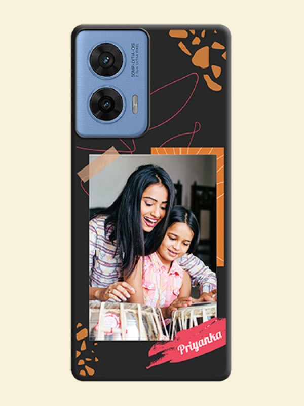 Orange Photo Frame On Space Black Custom Soft Matte Mobile Back Cover - Motorola G96 5G