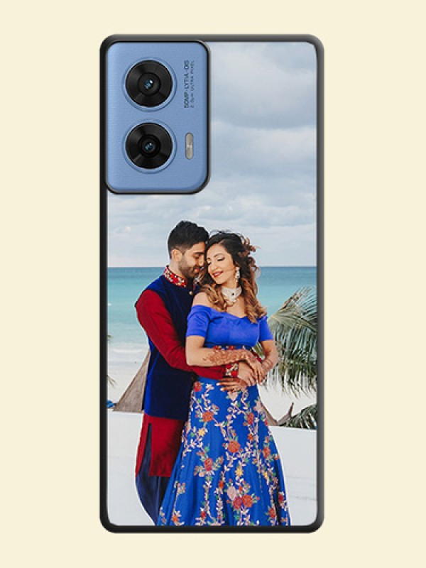 Full Single Pic Upload On Space Black Custom Soft Matte Mobile Back Cover - Motorola G96 5G