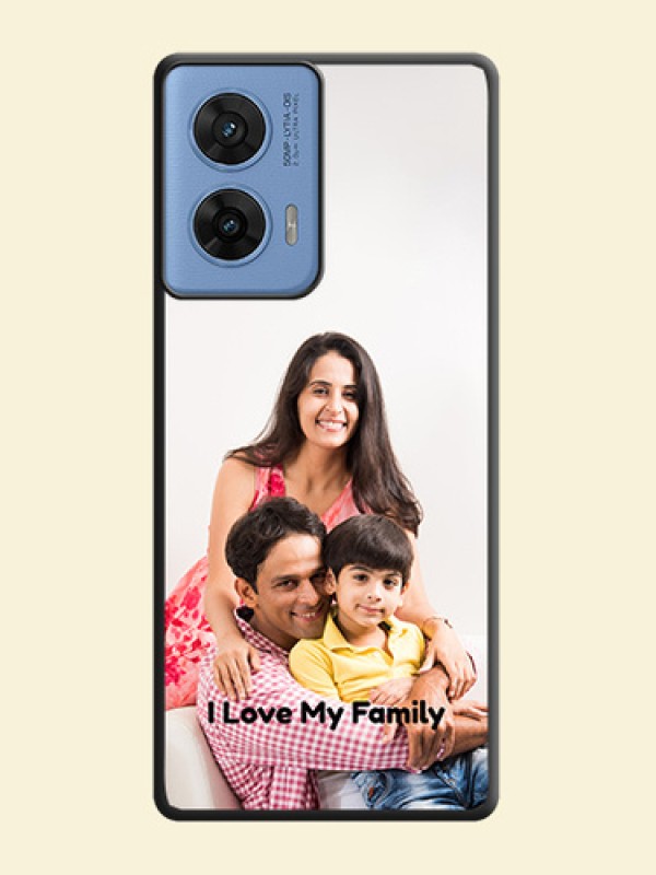 Full Single Pic Upload With Text On Space Black Custom Soft Matte Mobile Back Cover - Motorola G96 5G