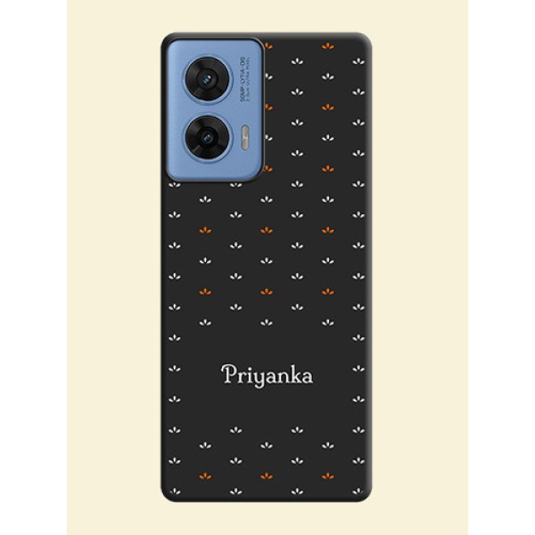 Simple Pattern With Custom Text On Space Black Custom Soft Matte Mobile Back Cover - Motorola G96 5G Simple Pattern With Custom Text On Space Black Custom Soft Matte Mobile Back Cover - Motorola G96 5G