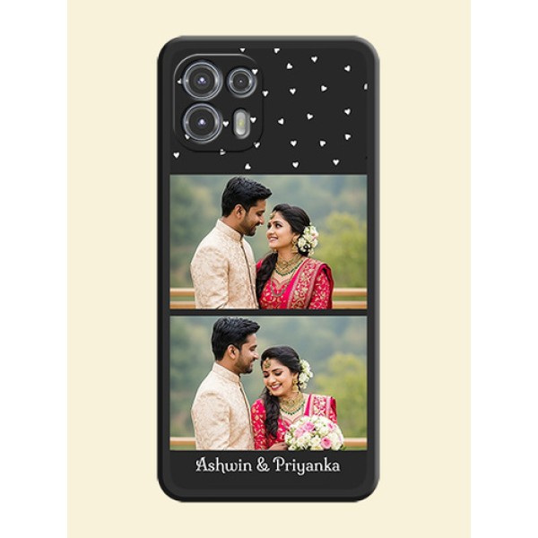 Miniature Love Symbols with Name on Space Black Custom Soft Matte Back Cover - Moto Edge 20 Fusion 5G Miniature Love Symbols with Name on Space Black Custom Soft Matte Back Cover - Moto Edge 20 Fusion 5G